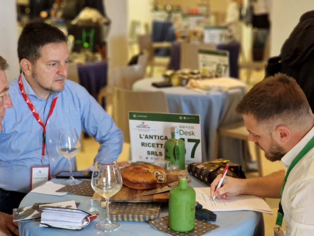 Giacomo Brandolin, dell’azienda L’Antica Ricetta, durante 
gli incontri alla Borsa Food & Drink